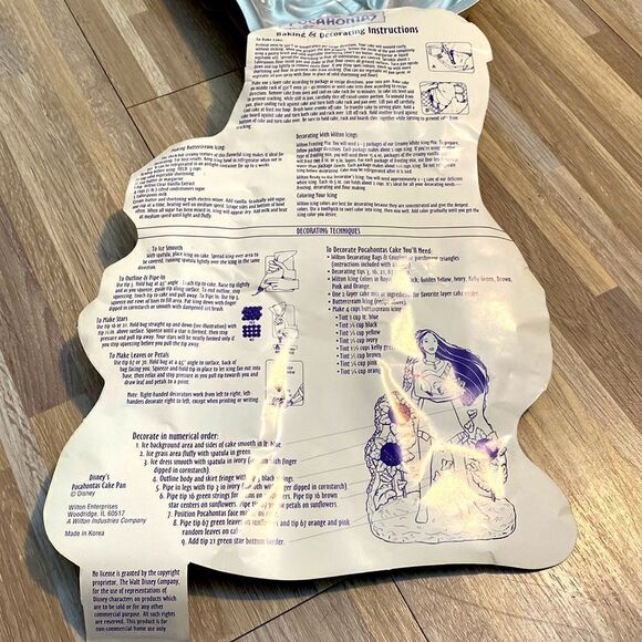 Disney Vintage Pocahontas Wilton Cake Pan baking Disney farmhouse decor wall art - Picture 3 of 4